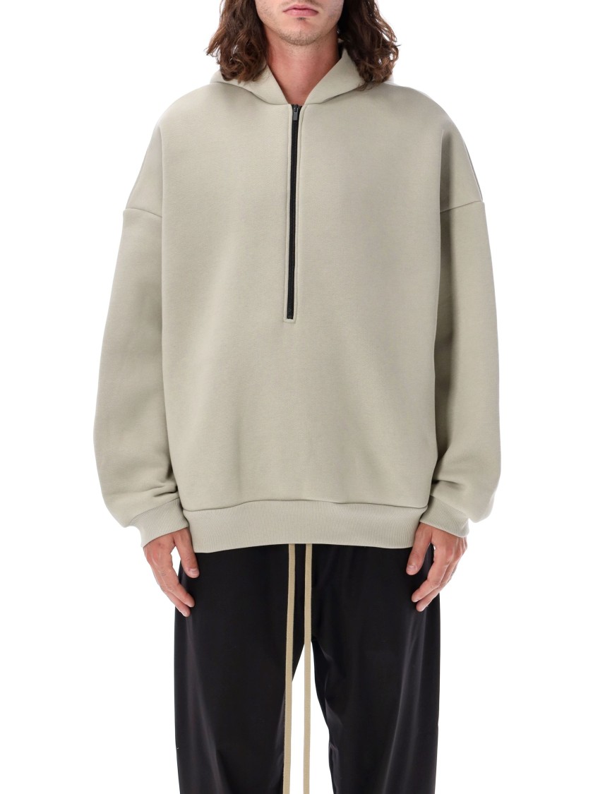 Shop Fear Of God Half Zip Hoodie In Neutrals