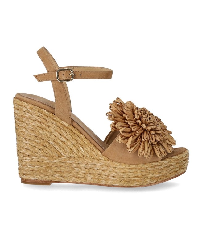 Shop Paloma Barceló Beniko Beige Wedge Sandal In Brown