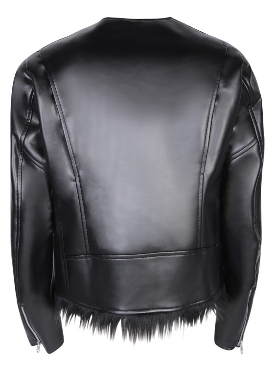Shop Comme Des Garçons Cruelty-free Leather Biker Jacket In Black