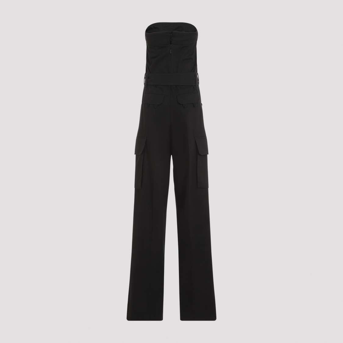 Shop Saint Laurent Black Cotton Jumpsuit