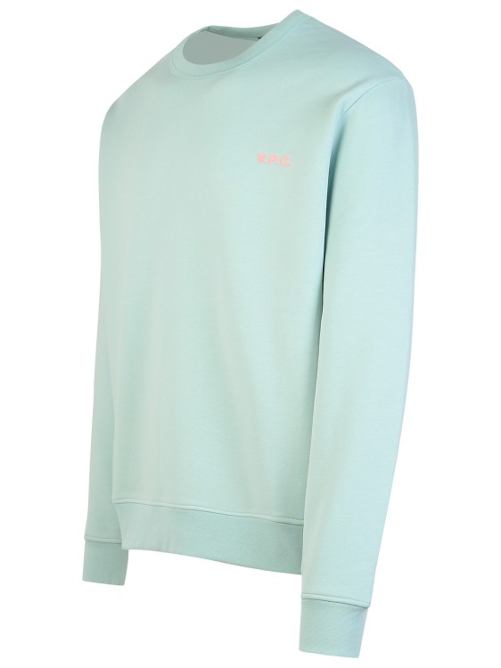 Shop Apc Boxy' Musk Green Cotton Sweatshirt In Blue