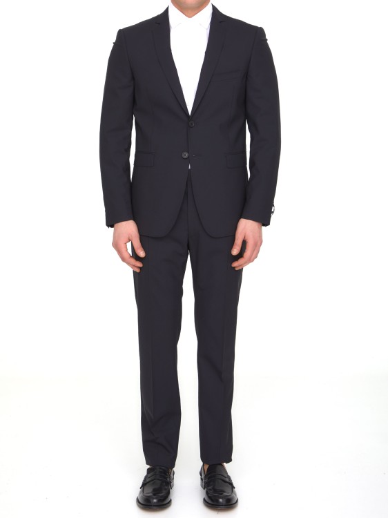 Tonello Black Wool Two-piece Suit In Black