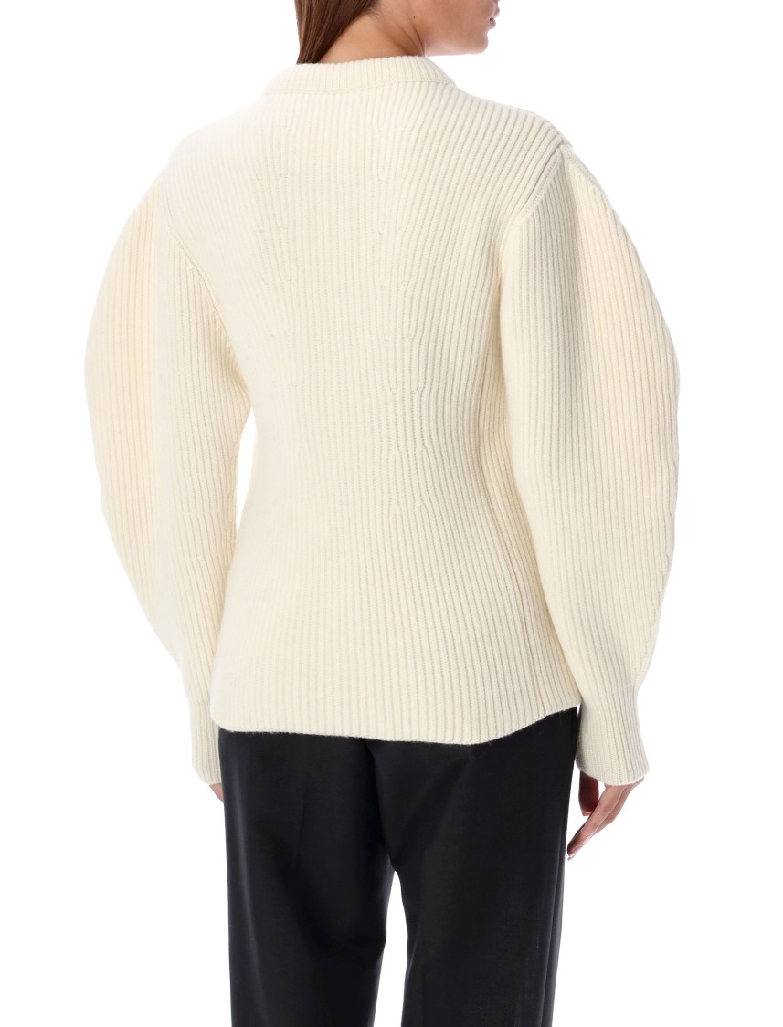 Jil Sander Baloon Sleeve Fisherman Sweater In Black