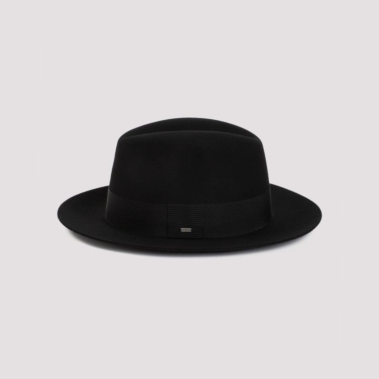 Shop Saint Laurent Black Wool Hat