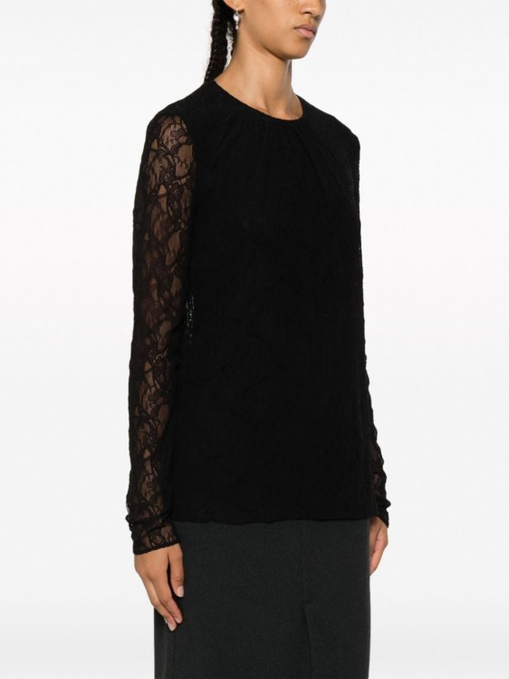 Shop Philosophy Di Lorenzo Serafini Long-sleeve Lace Blouse In Black