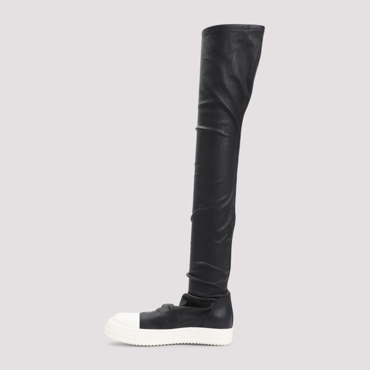 Shop Rick Owens Knee High Stocking Sneakers In Black