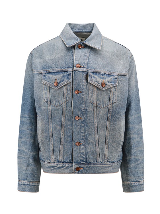 Shop Haikure Stitched Denim Jacket In Blue