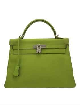 HERMES Kelly 28 Bag Couchevel Green