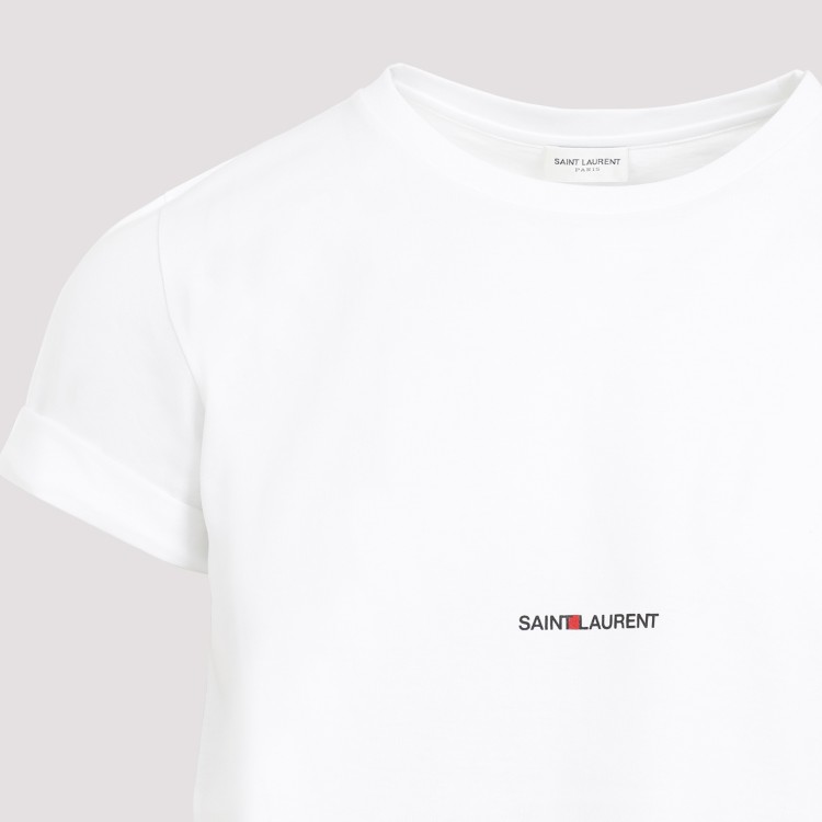 Saint Laurent Logo-print Cotton T-shirt In White