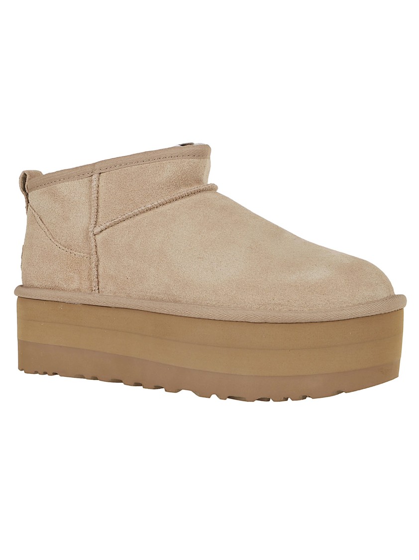 Ugg Classic Ultra Mini 1135092-san Platform Boots Women Sand Suede Comfort Ankle In Brown