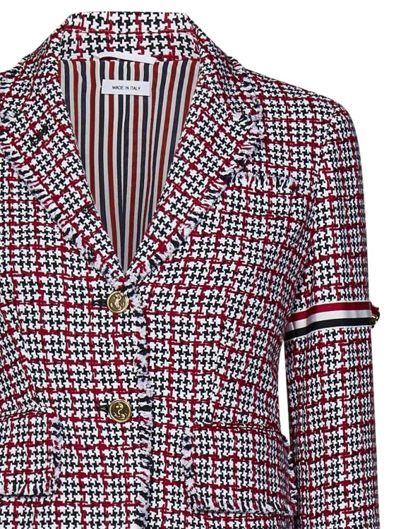 Shop Thom Browne Check Cotton Tweed Single-breasted Blazer In Multicolor