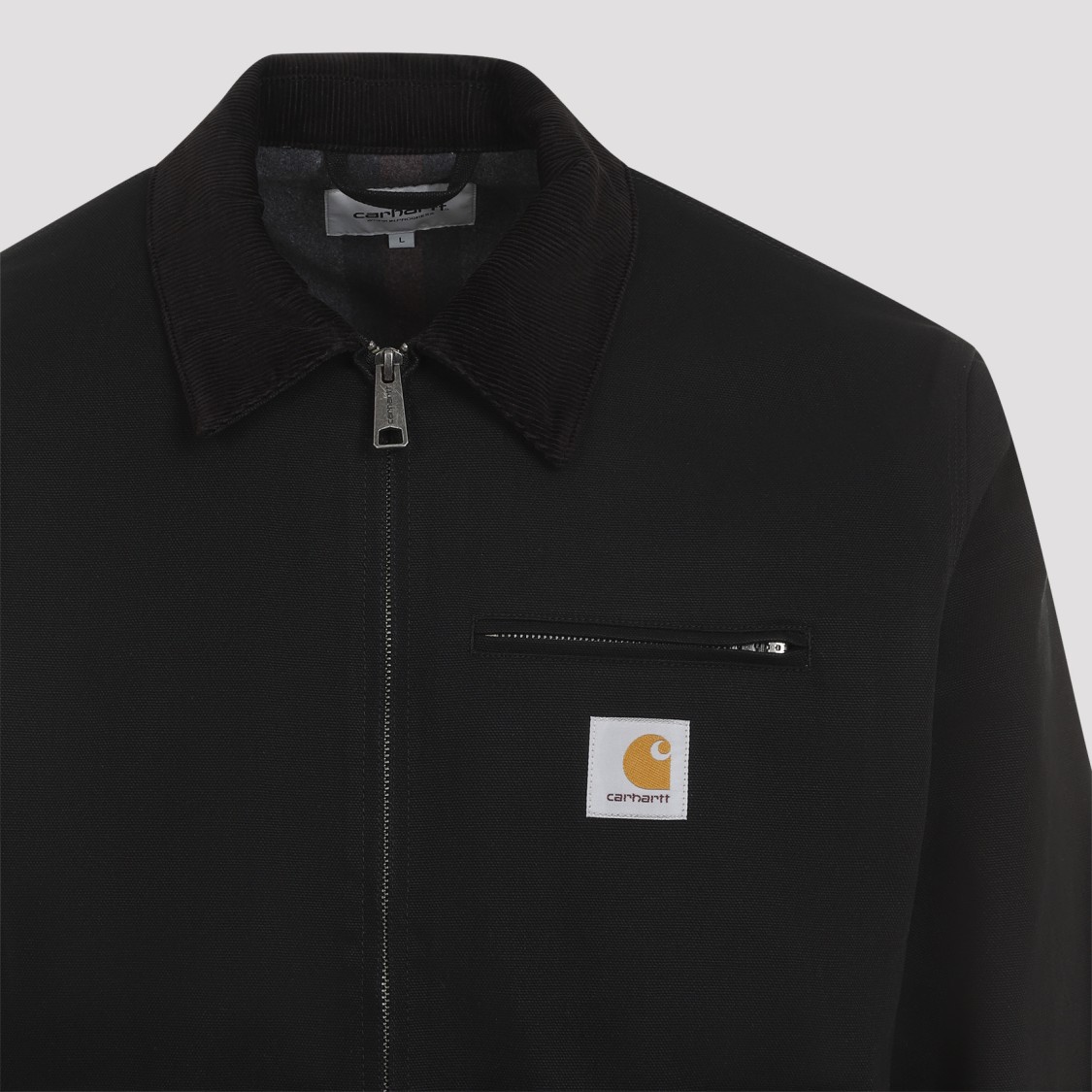 Carhartt Structured Collared Front Pocket Long Sleeve Jacket In Black