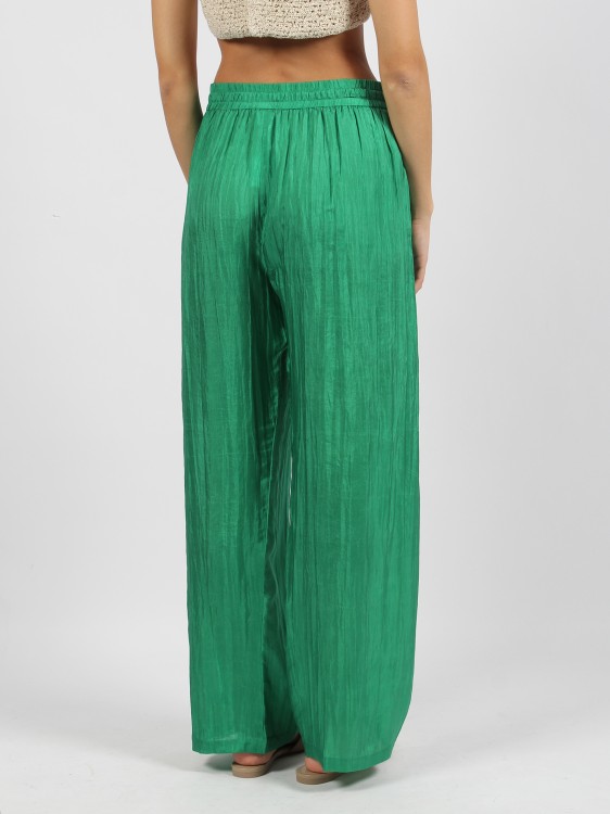 The Rose Ibiza Silk Trousers In Green