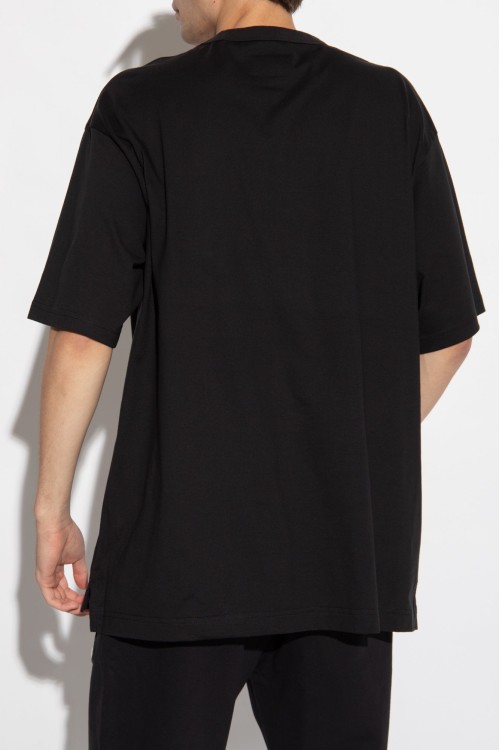 Shop Y-3 Gfx S/s Logo-flocked T-shirt In Black