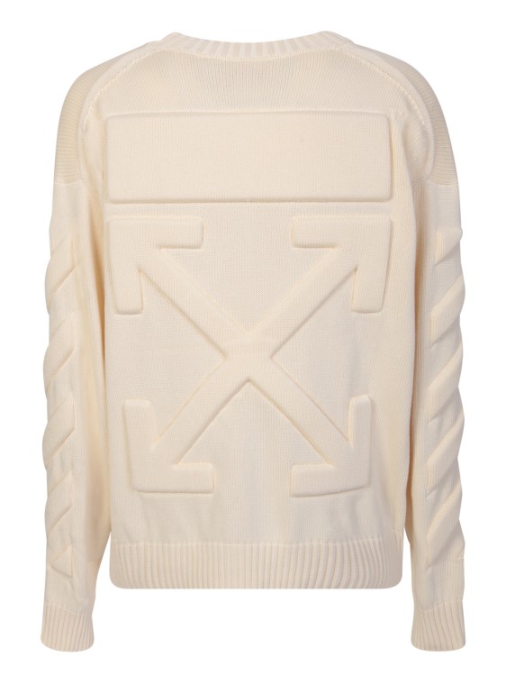 Shop Off-white Beige Cotton Sweater In Neutrals