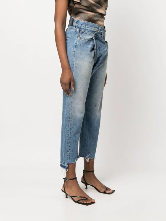 Shop R13 Off-centre Distressed Denim Trousers In Blue