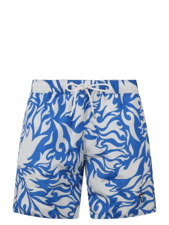 Shop Yes I Am Printed Swim Short In Blue