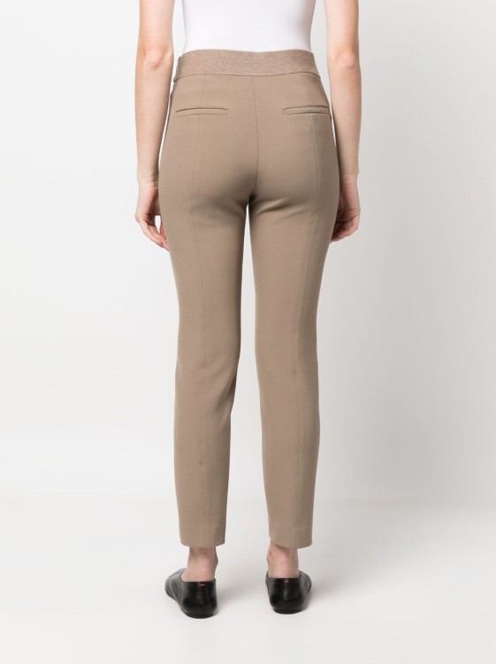 Shop Peserico Brown Straight Trousers
