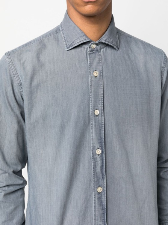 Shop Eleventy Gray Melange Shirt In Grey