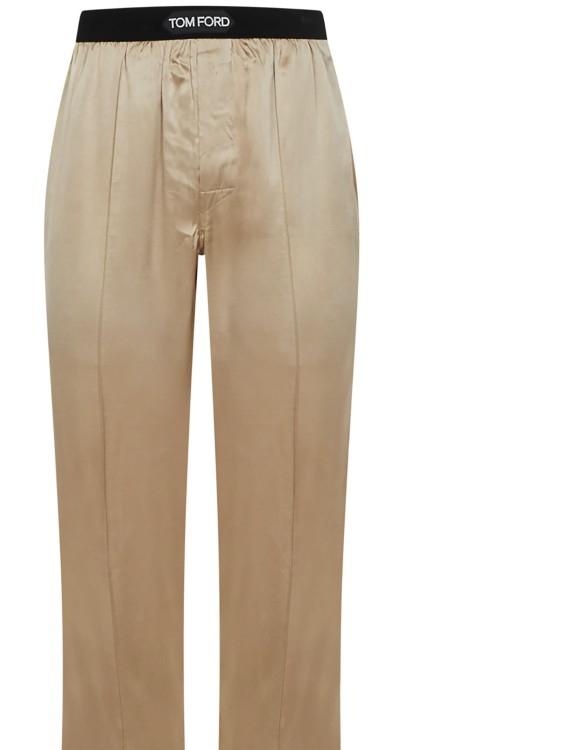 Shop Tom Ford Nude-colored Silk Satin Pajama Pants In Neutrals