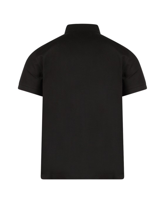 Shop Saint Laurent Piqué Organic Cotton Polo Shirt In Black