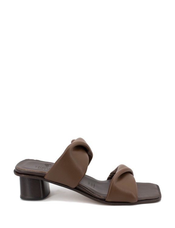 Thera's Brown Double Strap Heeled Sandals