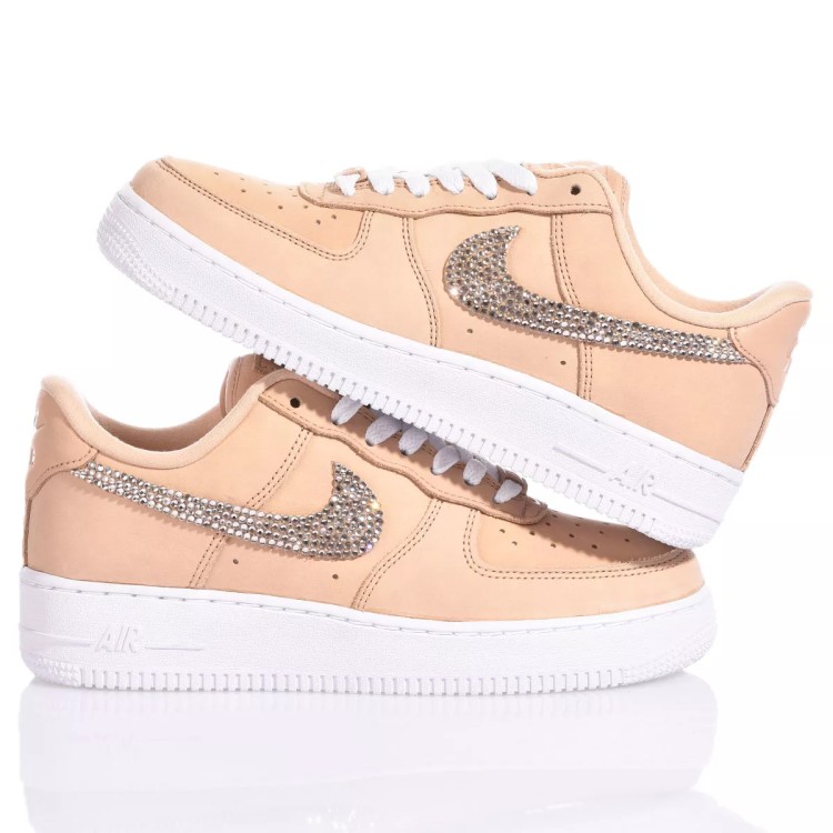 Shop Nike Air Force 1 Beige In Pink
