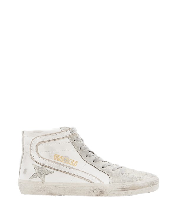 Golden Goose Leather And Suede Slide Sneakers In White