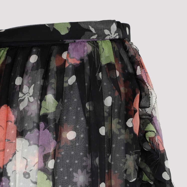 Shop Etro Black Silk Skirt