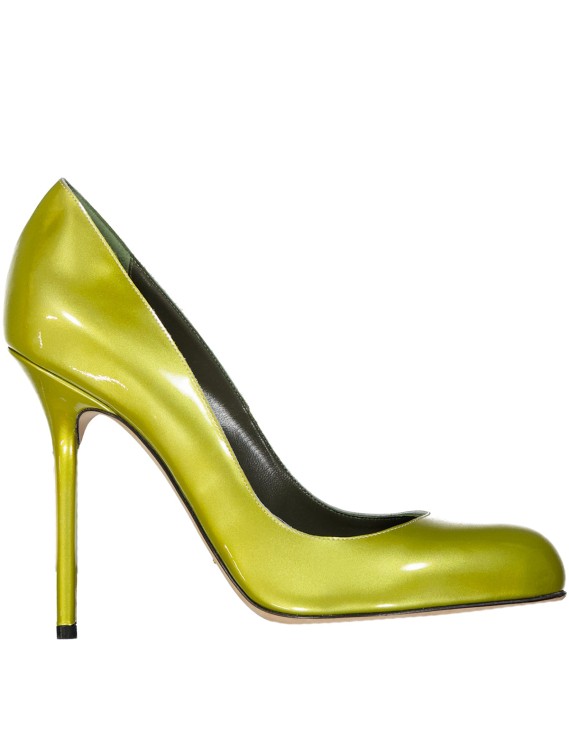 Shop Sergio Rossi Green Leather Pumps