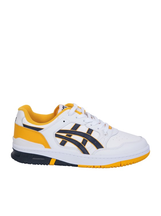 Shop Asics White And Blue Ex89 Sneakers