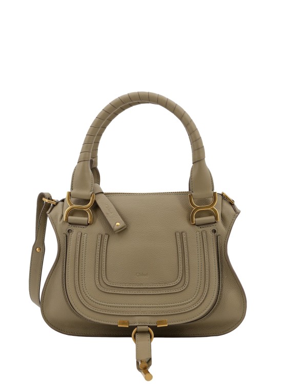 Chloé Marcie Small Leather Handbag With Removable Shoulder Strap In Brown