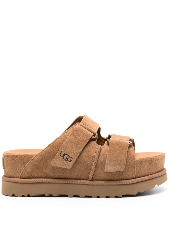 Shop Ugg Chestnut Brown Calf Suede Sandals