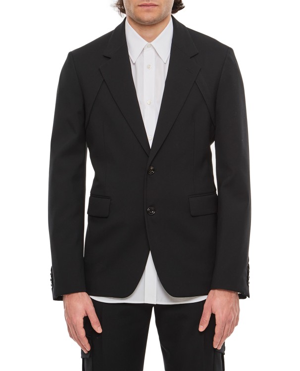 Shop Alexander Mcqueen Wool Gabardine Harness Jacket In Black