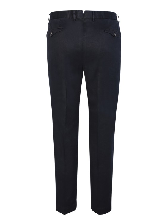 Shop Dell'oglio Blue Linen-blend Trousers In Black