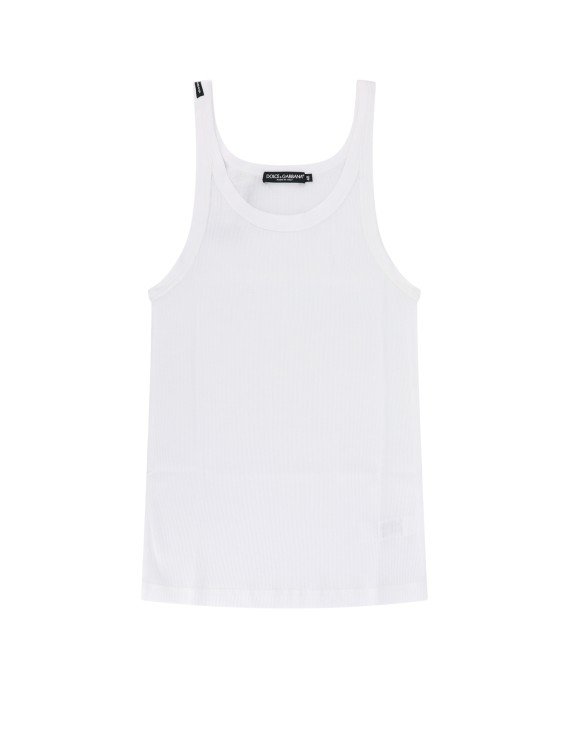 Dolce & Gabbana Ribbed Cotton Tank Top In White