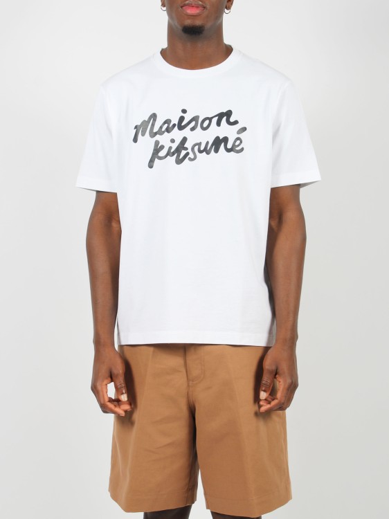 Shop Maison Kitsuné Handwriting T-shirt In White