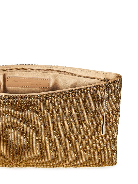 Shop Benedetta Bruzziches Zipped Gold Clutch Bag In Brown