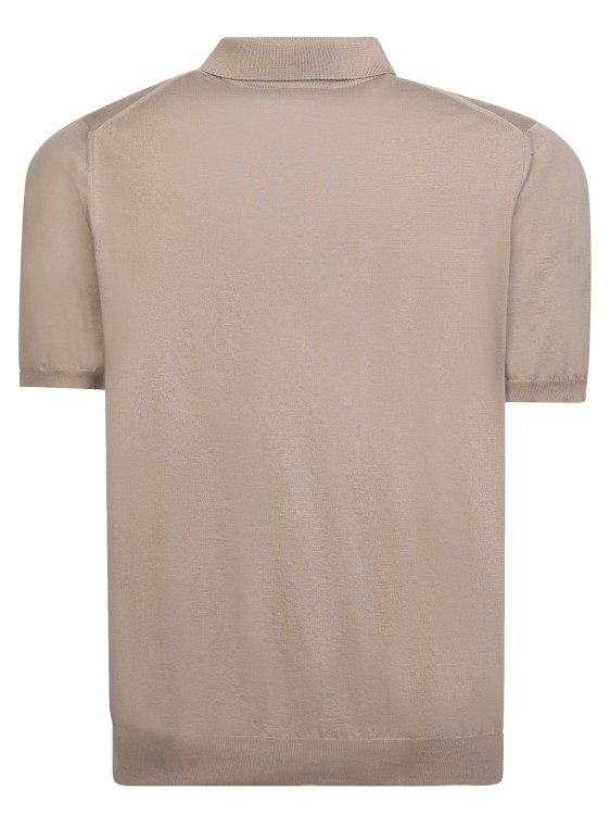 Shop Kiton Cotton Zip Brown Polo Shirt In Neutrals