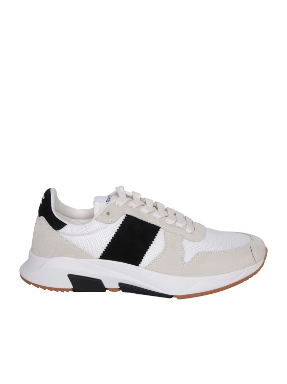 Tom Ford Neutral Colour Block Low-top Sneakers In Weiss