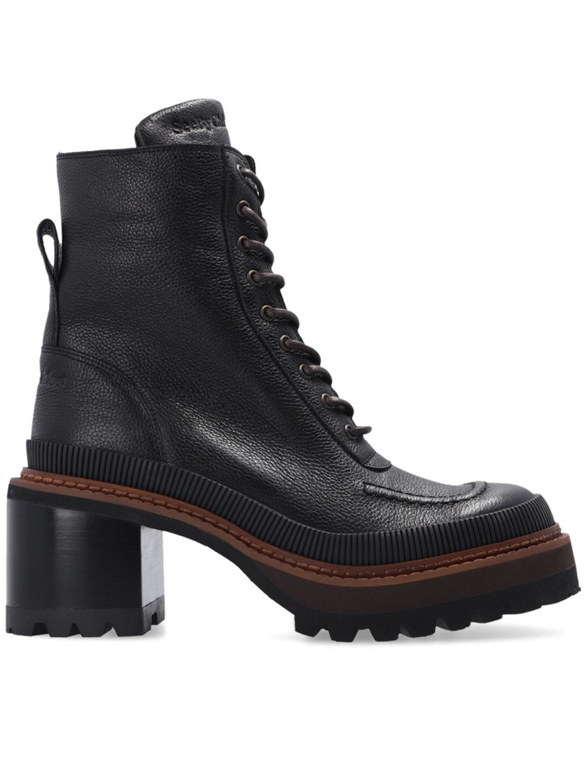 See By Chloé Lace-up Combat Boots In Black