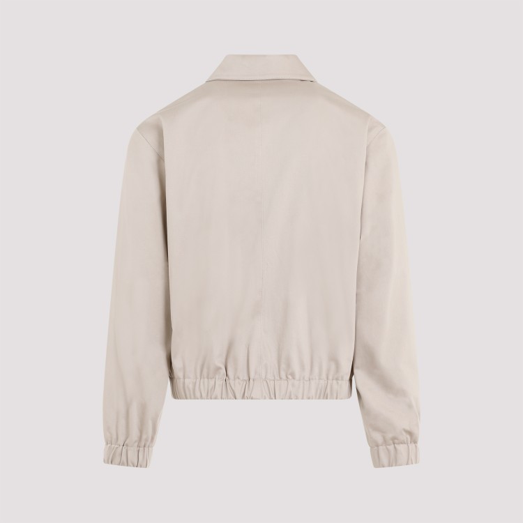 Shop Ami Alexandre Mattiussi Adc Zipped Light Beige Cotton Jacket In White