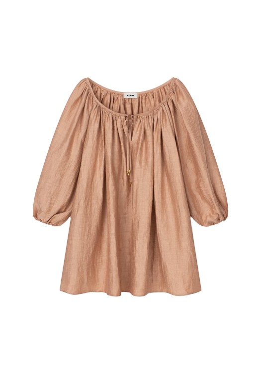 Shop Aeron Blossom - Blouson Dress In Brown