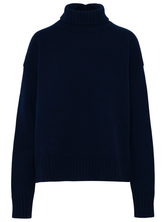 Jil Sander Sweater In Navy Cashmere Blend In Black