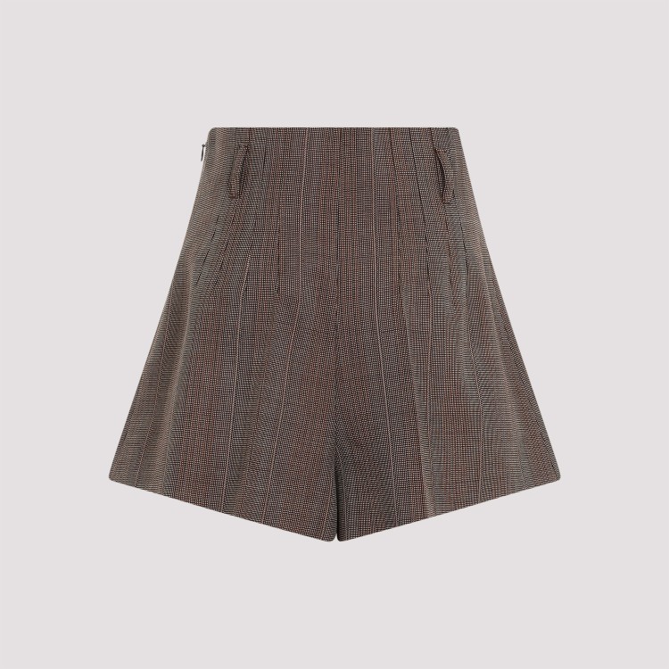 Shop Prada Brown Wool Shorts In Grey