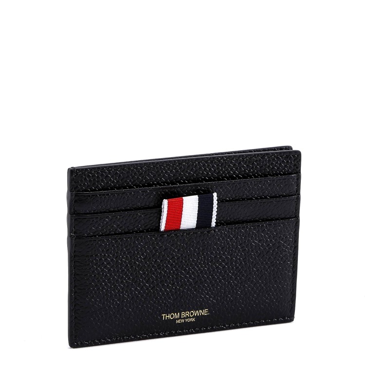 Shop Thom Browne Texured Leather Card Holder In Black