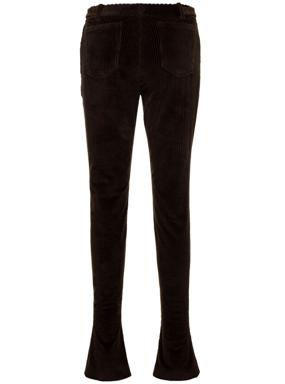Shop Dolce & Gabbana Ribbed Velvet Pants In Black