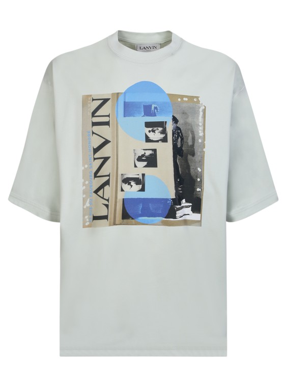 Lanvin Oversize Fit Green T-shirts In Gray