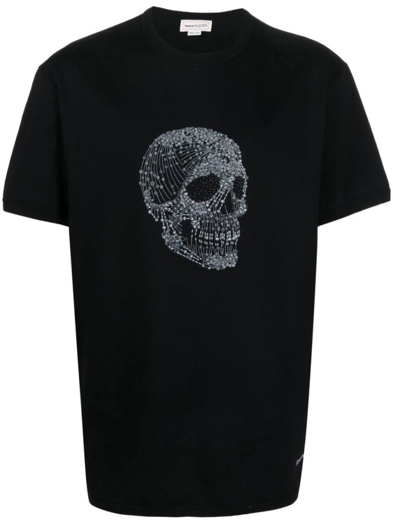 Shop Alexander Mcqueen Black Skull & Logo T-shirt