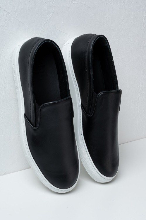 Shop Pantofola D'oro Black Foro Italico Leather Sneakers